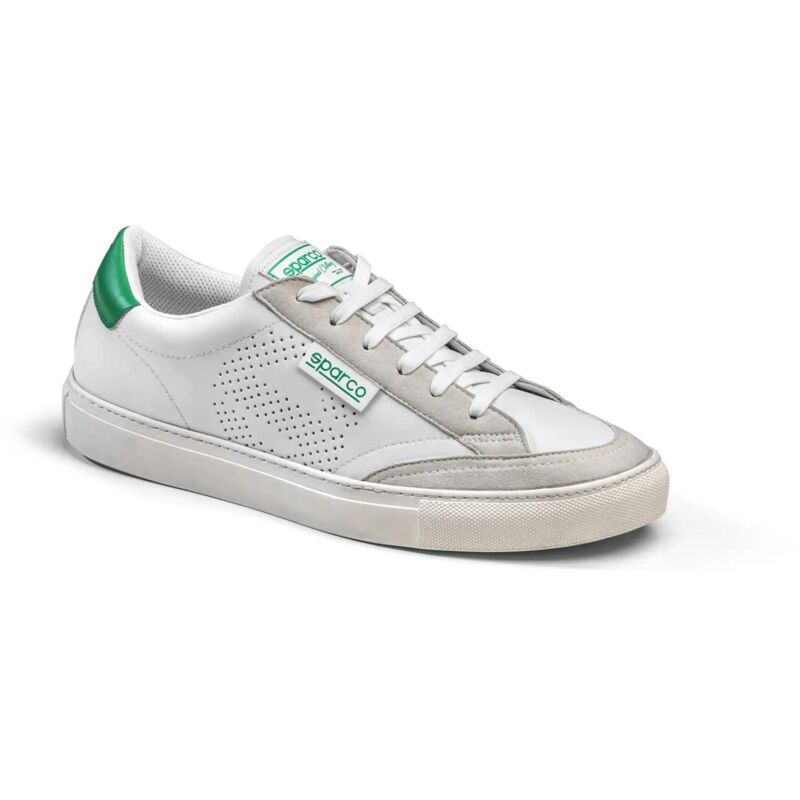 Baskets de'contracte'es intelligentes S-Time avec cuir synthe'tique et tige double'e Blanc/Vert N.42 et semelle de'contracte'e en caoutchouc