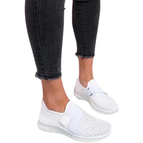 Baskets orthopédiques à plateforme pour femmes, pointure 42 - Blanches
