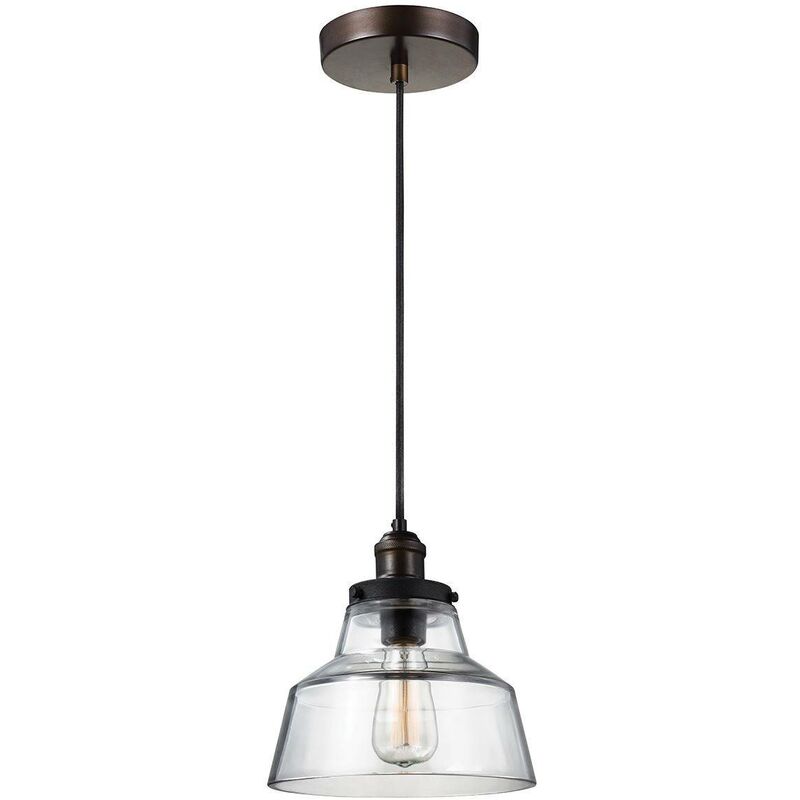 Elstead Lighting - Elstead Baskin - 1 Light Dome Ceiling Pendant Brass, Dark Zinc, E27