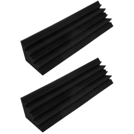 Bass Traps en Mousse Acoustique Absorbeurs Large Bande 12x12x48cm Noir(2 Unités)