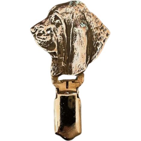 Basset Hound - broche avec clip, porte-numéro de départ, badge argenté pour expositions canines par Art-Dog