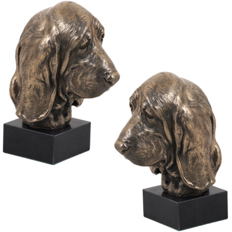 Basset Hound - estatuilla de perro, busto sobre base de piedra, escultura, trofeo para exposición de perros de Art-Dog