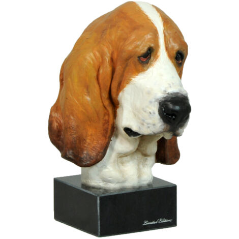 Basset Hound II - estatuilla pintada, figura, realizada por el artista, marca Art-Dog