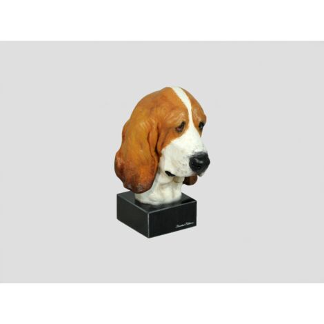 Basset Hound - statuetta dipinta, figurina, realizzata dall'artista, marchio Art-Dog