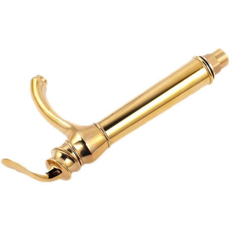 Bassin de comptoir de robinet d'or, robinet d'évier de salle de bains de haute qualité en acier inoxydable résistant à l'usure, robinet d'or