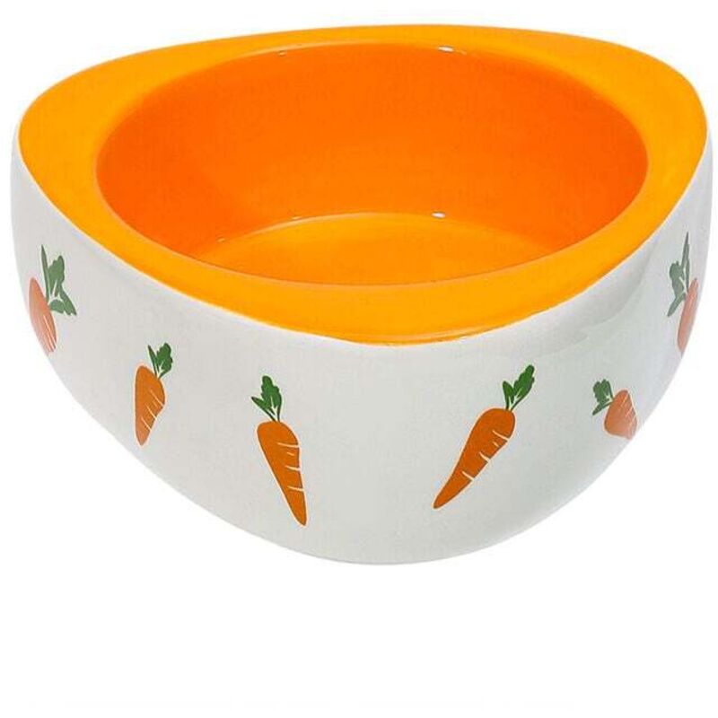 Bassin de nourriture pour lapin Fournitures pour animaux de compagnie Bol en céramique Mignon dessin animé Carotte Lapin Bol d'alimentation pour lapin