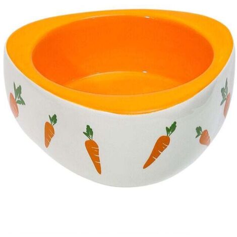 Bassin de nourriture pour lapin Fournitures pour animaux de compagnie Bol en céramique Mignon dessin animé Carotte Lapin Bol d'alimentation pour lapin