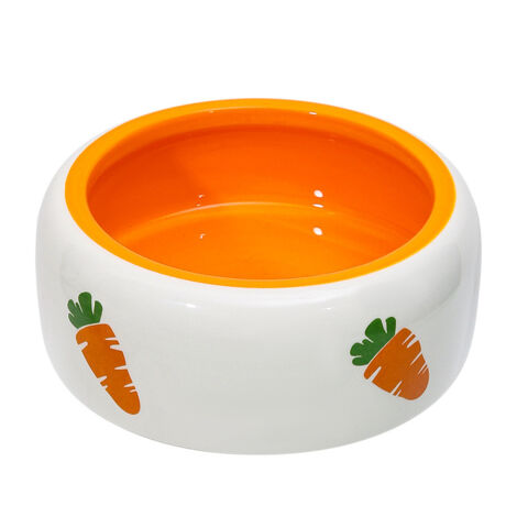 Bassin de nourriture pour lapin Fournitures pour animaux de compagnie Bol en céramique Mignon dessin animé Carotte Lapin Bol d'alimentation pour lapin