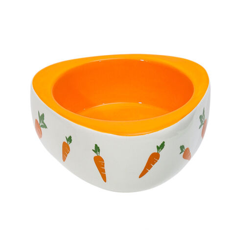 Bassin de nourriture pour lapin Fournitures pour animaux de compagnie Bol en céramique Mignon dessin animé Carotte Lapin Bol d'alimentation pour lapin
