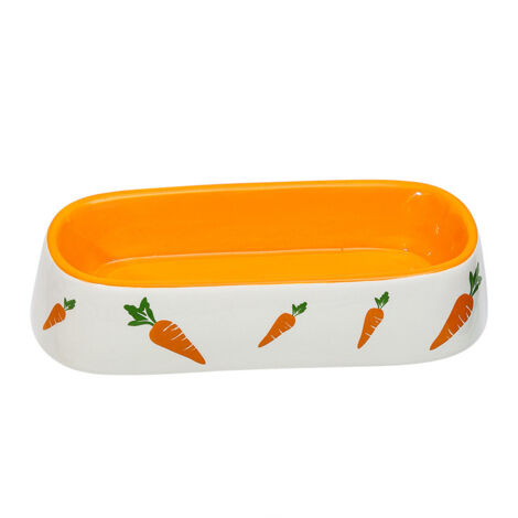 Bassin de nourriture pour lapin Fournitures pour animaux de compagnie Bol en céramique Mignon dessin animé Carotte Lapin Bol d'alimentation pour lapin