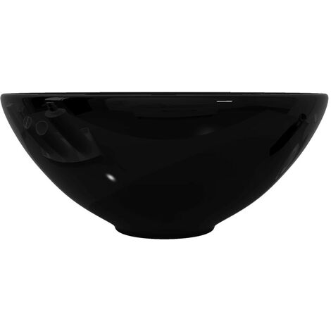 Bassin d'évier rond céramique Noir pour salle de bain