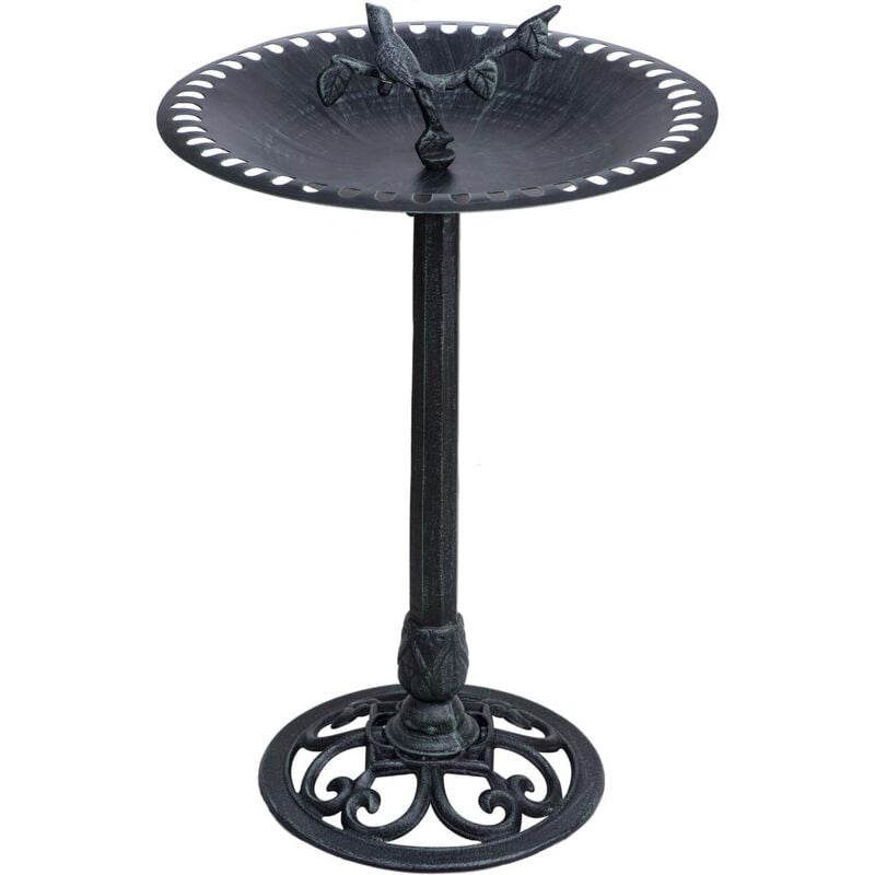 Bassin à oiseaux sur pied en fonte