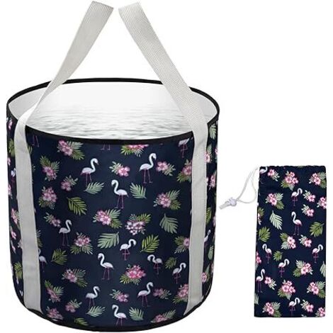 Bassin Pliant Portable De Voyage Bassin De Rangement Facile Voyage Voyage Lavage Des Pieds Lavage Bassin À Linge Avec Couvercle Seau De Trempage Des Pieds Film D'aluminium Amélioré Isolation Thermique