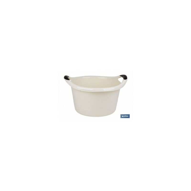 Cofan - BarreÑo redondo asas 15l beige 42x39.5x25cm
