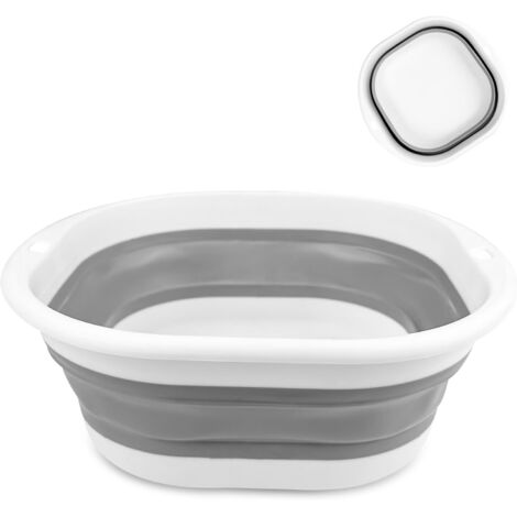 Bassine Pliable, Bac de Lavage, Seau en Plastique, Sceau Retractable, Cuvette pour Ménage, Lavabo Pliable, Petite Bassine Bucket, pour Salle de Bains, Cuisine, Jardin, Camping, Gris