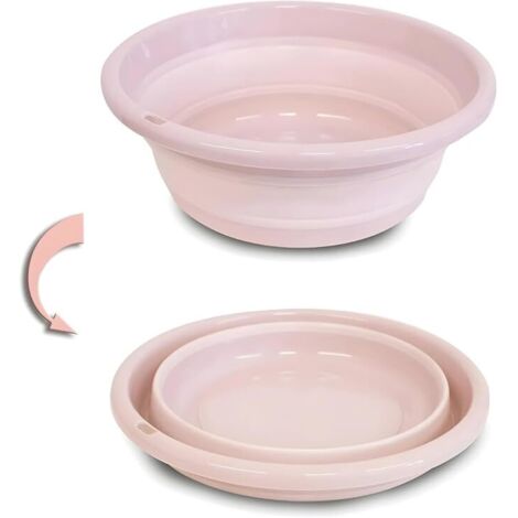Bassine Pliable, Bassine Plastique (31cm, Rose) Panier Linge Pliable, Petite Bassine, Bol Pliable, Utile dans la Salle de Bains, Cuisine, Jardin, Camping, en Caoutchouc thermostatique