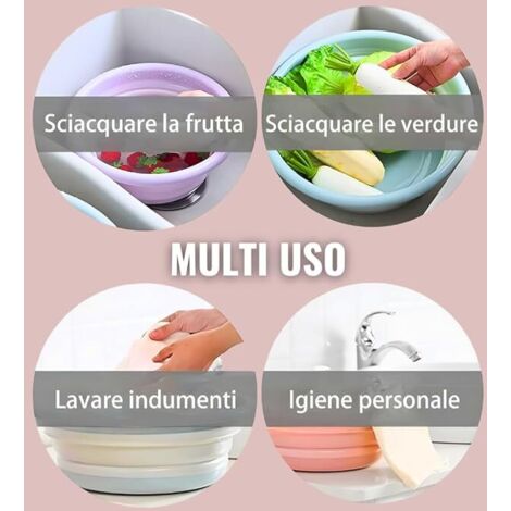 Bassine Pliable, Bassine Plastique (31cm, Violette) Panier Linge Pliable, Petite Bassine, Bol Pliable, Utile dans la Salle de Bains, Cuisine, Jardin, Camping, en Caoutchouc thermostatique