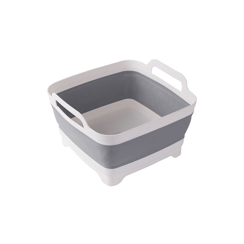 Bassine Pliable, Lavabo Pliable avec Bouchon de Vidange et Poignées de Transport, Grande Capacité de 9L, évier de Camping-Car pour Légumes, Fruits,