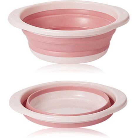 bassine retractable, bassine pliable, bol à vaisselle rond pliable grand multifonctionnel, bol pliable portable peu encombrant pour laver les légumes, la vaisselle, sous-vêtement (rose/grand)