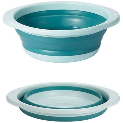 bassine Retractable, bassine Pliable, Bol à Vaisselle Rond Pliable Moyen Multifonctionnel, Bol Pliable Portable Peu encombrant pour Laver Les légumes, la Vaisselle, sous-vêtement (Bleu)