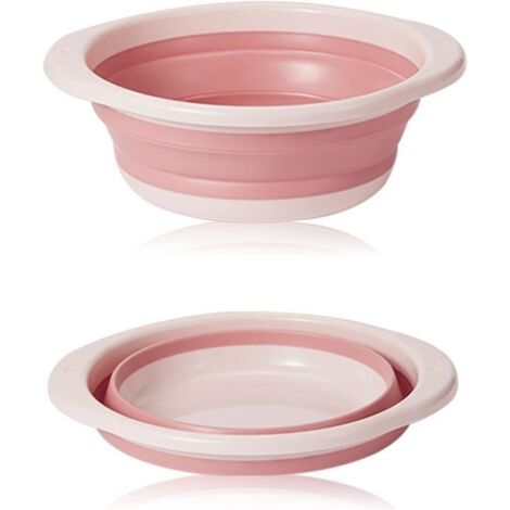 Bassine Retractable, Bol Pliable Portable Peu encombrant pour Laver Les légumes, la Vaisselle, sous-vêtement (Rose)