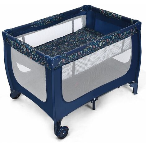 Bassinet Cot Bed Toddler Activity Center Foldable Baby Playpen With Carry Bag