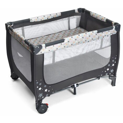 Bassinet Cot Bed Toddler Activity Center Foldable Baby Playpen With Carry Bag