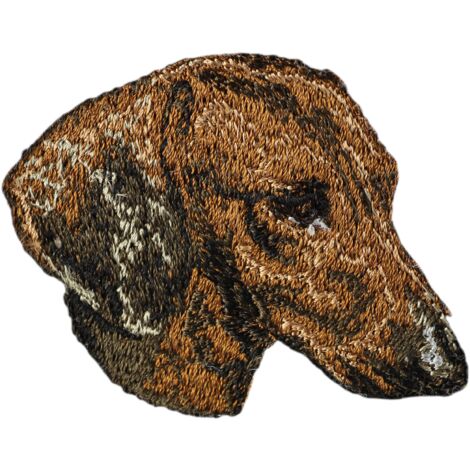 Bassotto a pelo corto - toppa a forma di cane, toppa ricamata, decorazione unica per uno zaino di Art-Dog