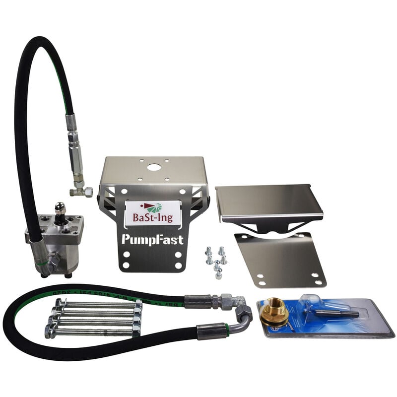 PumpFast Set de pompe pour remorque pour un fonctionnement avec visseuse sans fil avec réservoir rond en plastique - Bast-ing