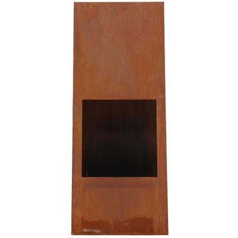 Bastian cheminée de jardin, feu acier orange rouille.