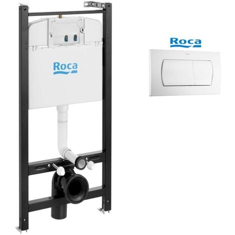 BASTIDOR ROCA ACTIVE, PACK CISTERNA EMPOTRADA, PULSADOR BLANCO BRILLO Y ANCLAJES