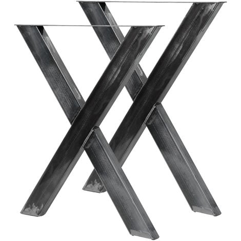 Bastidores para mesa 72x60 cm Acero lacado claro Caballetes Perfil-X Patas de mesa Bricolaje - silbergrau