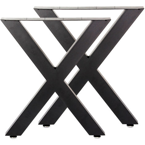 Bastidores para mesa 72x60 cm Recubrimiento polvo negro Caballetes Perfil-X Patas de mesa Bricolaje