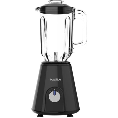 Bastilipo - Frullatore, 800W, 2 velocità + pulsazioni, contenitore da 1,5 litri, nero, BVA-800N