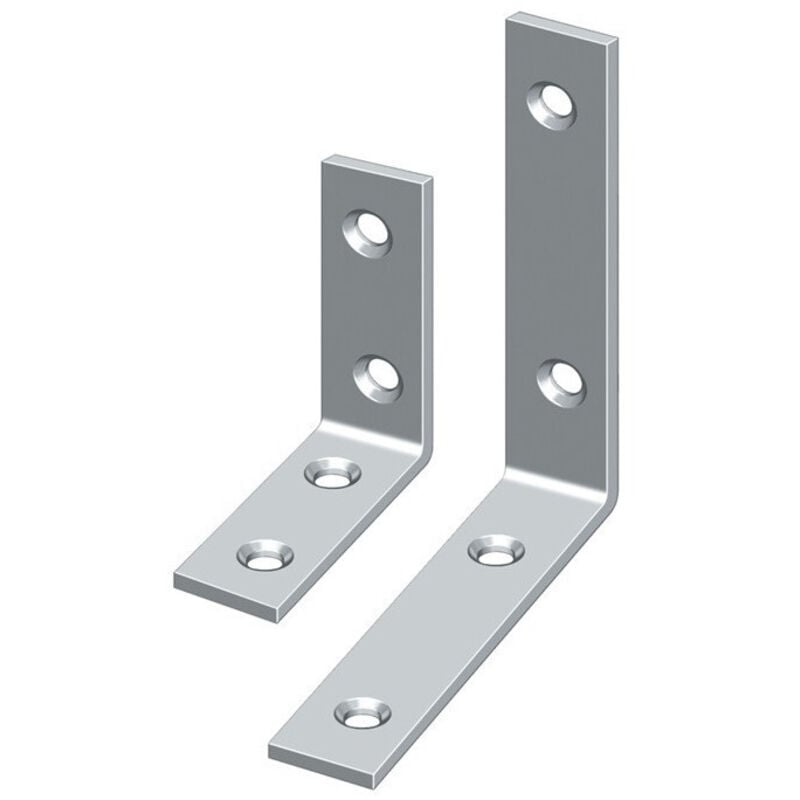 Equerre L.50mm B.10mm S.1,8mm Acier galvanisé, galvanisé jaune, étroit hohage (Par 50)