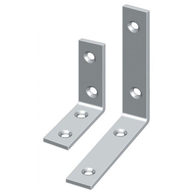 Equerre L.30mm B.10mm S.1,8mm Acier galvanisé, galvanisé jaune, étroit hohage (Par 50)