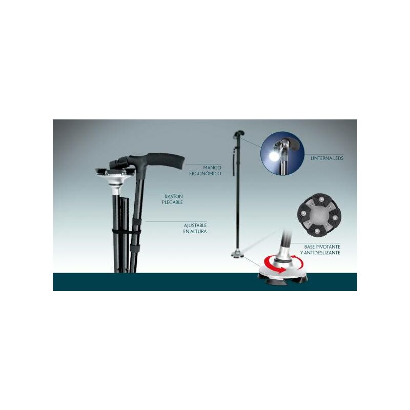 

Bastón de apoyo Plegable con Luz Led