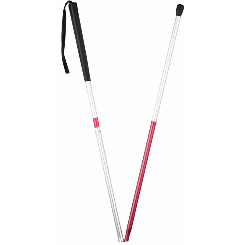 

Baston ciego plegable, muleta plegable de aleacion de aluminio, con reflectante rojo, con funda protectora Funda de cuero