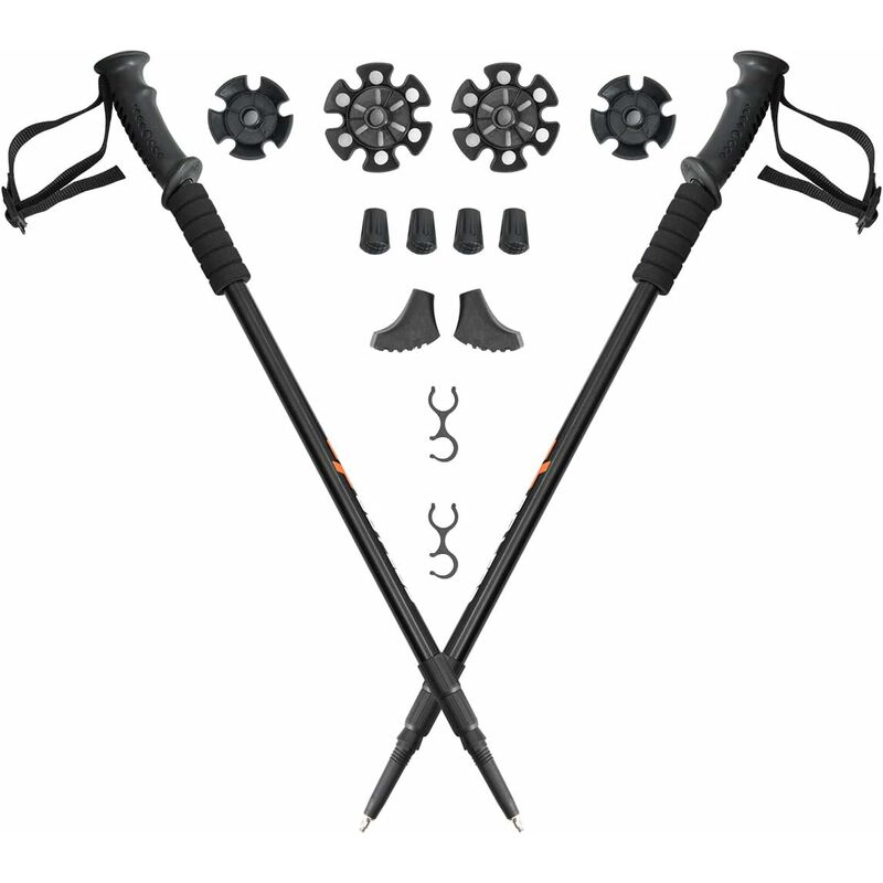 

Bastón de Trekking Telescópicos Bastón para Caminata Senderismo Juego de 1 Pares Ajustables 65-135cm