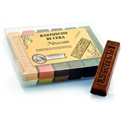 BASTONCINO DI CERA COLORE MOGANO 12 PZ