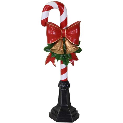 Bastoncino di zucchero resina con fiocco rosso cm32,5x24,5h92,5
