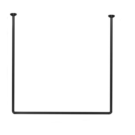 Bastone per tenda doccia universale a forma di U angolare con aste 80X80X80 cm nero asta per tende