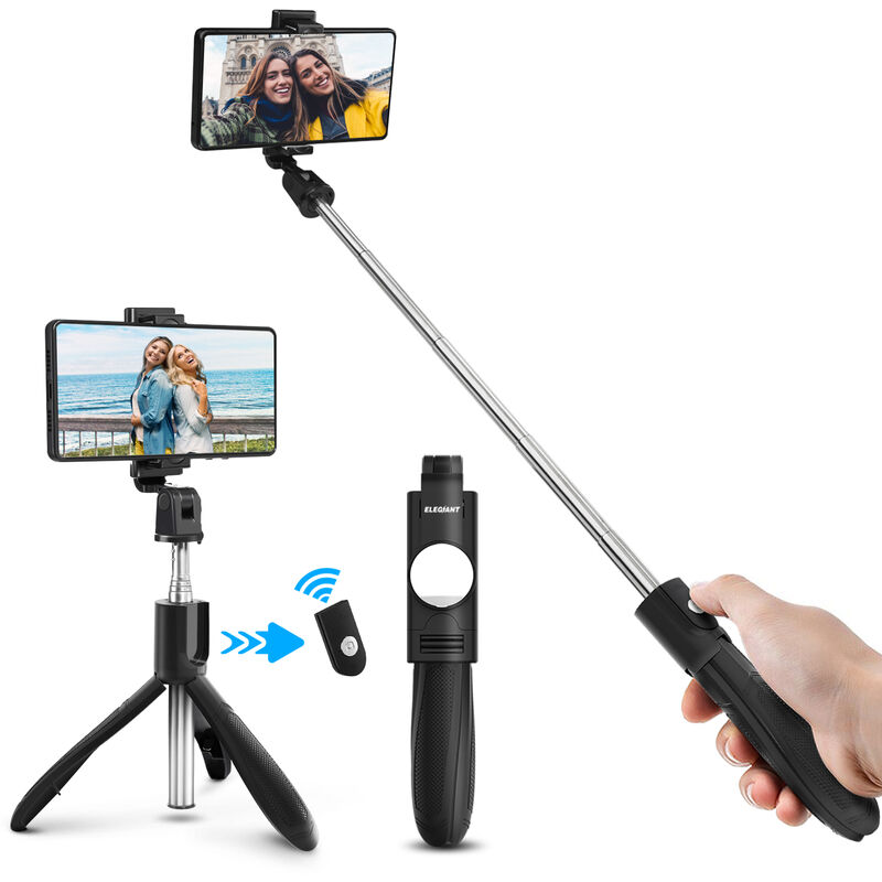 Kingso - Bastone Selfie Asta Selfie Bluetooth Controllo Sans Fil Selfie Stick Treppede Pour Android iOS xs Max xr x 8s Huawei P20 P30 Mate Pro Hasaki