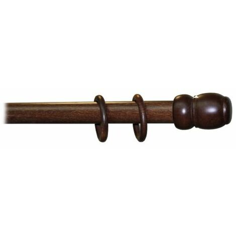 Bastone tenda a tiro legno noce scuro   35 mm lunghezza 150 cm senza supporti