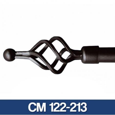 BASTONE TENDA SCORRITENDA SCORRI TENDA ASTA ALLUNGABILE ESTENSIBILE V/MIS 00255V CM 122X213 NERO (00258)