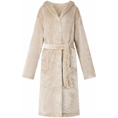 Bata con Capucha Beige xxl Franela