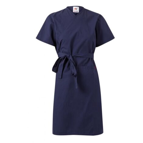 Bata cruzada de mujer manga corta para industria alimentaria VELILLA Serie 259002 M Azul marino
