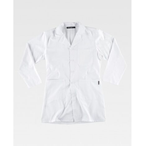 Bata de servicios Unisex con abertura trasera WORKTEAM B6701 L Blanco