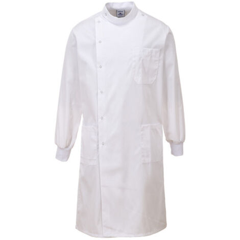 Bata de trabajo Howie Acabado Texpel color blanco, uniformes C865 XXL Blanco
