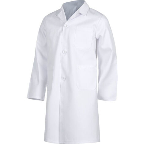 Bata infantil con cuello solapa y cierre central WORKTEAM B6800 12 Blanco